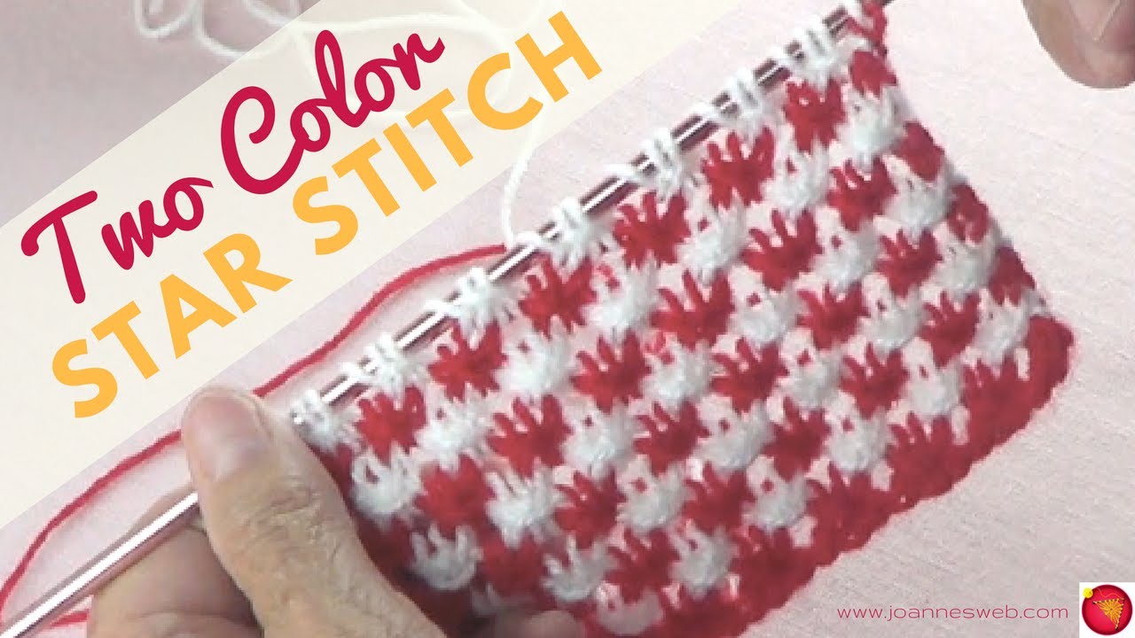 Two Color Knitted Star Stitch