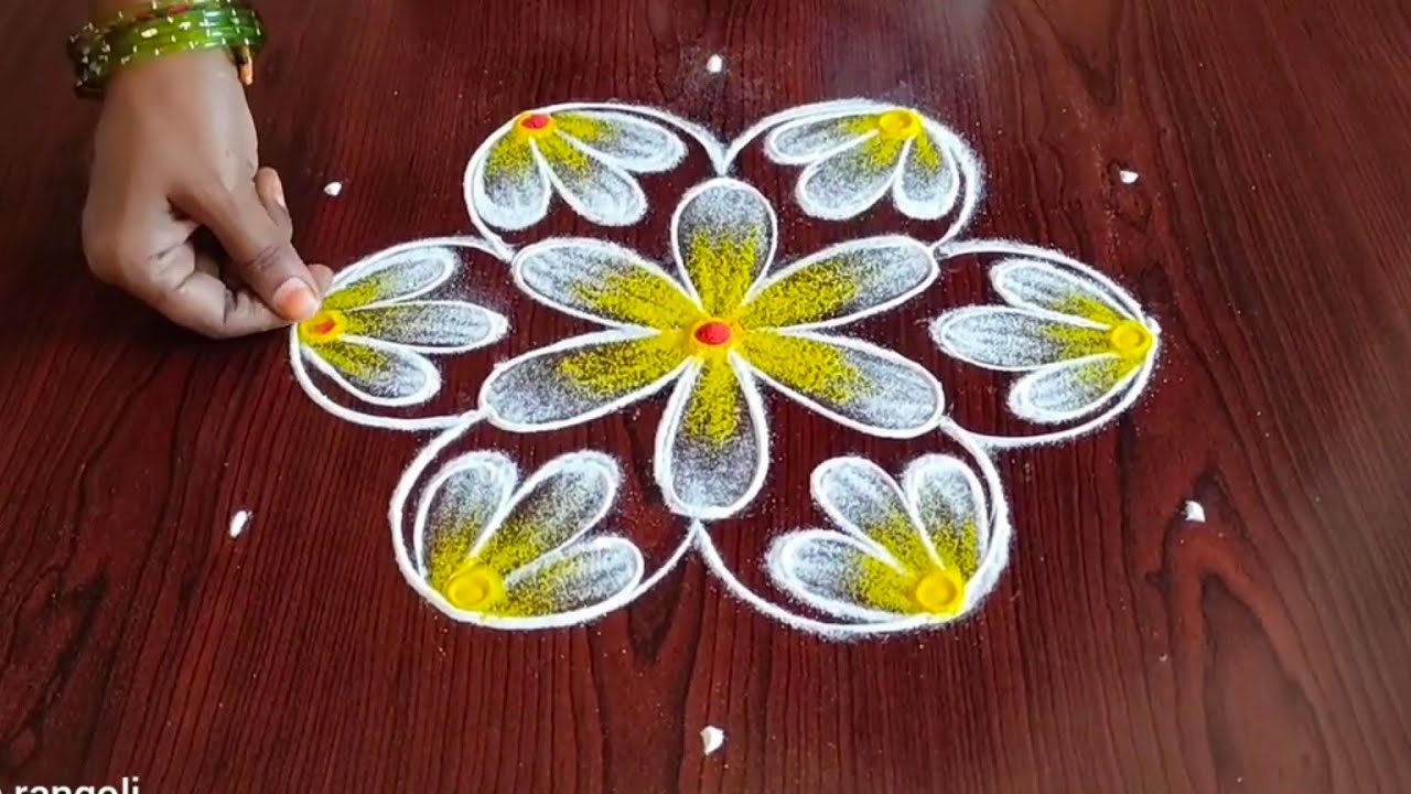 2 beautiful daily kolams ⚛️ (5×3) dot's....