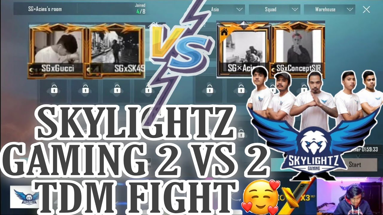 SkyLightz Gaming New Lineup TDM Fight 🤩 || Sk49 And Gucci Vs Concept And Acies 😍 || AneelYT