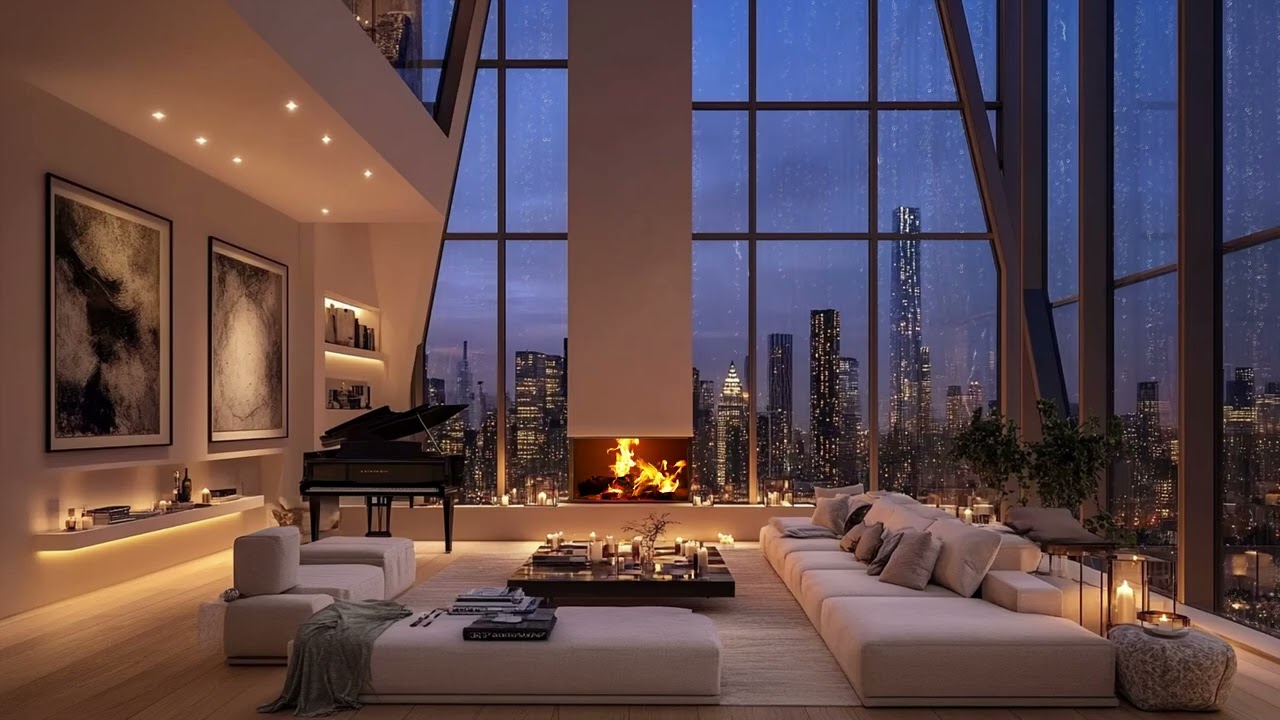 The Ultimate Luxury Lifestyle: High-Rise Apartment & Calm Piano