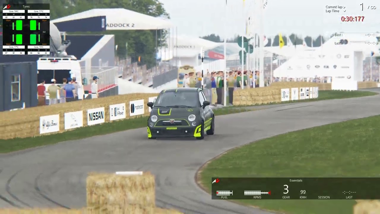 A Stage 1 tuned 2008 Fiat 500 Abarth attacking the hill at the legendary Goodwood Festival of Speed!