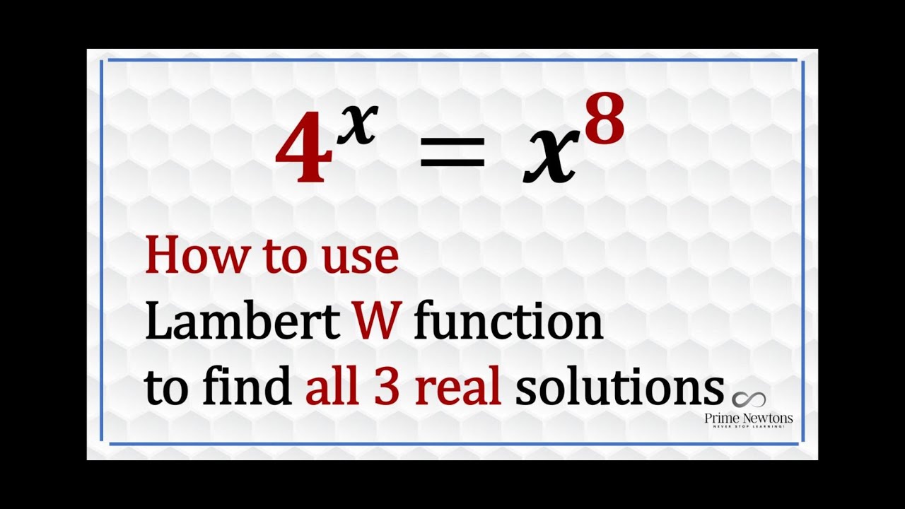 How to use the Lambert W function to find the real solutions