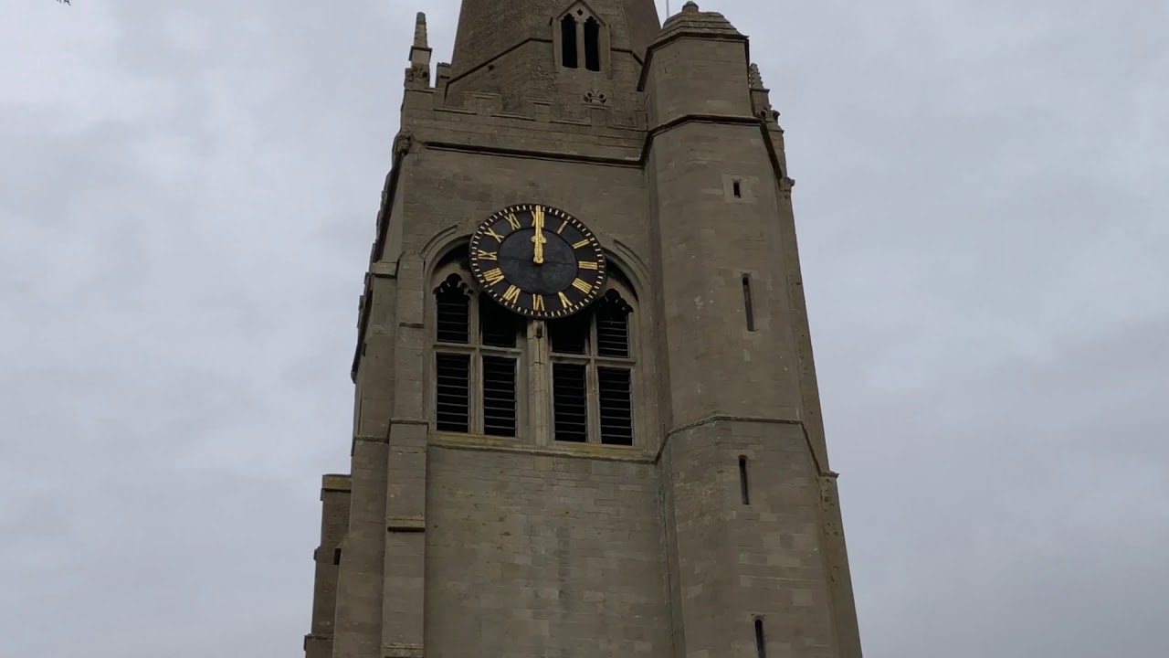 Godmanchester Church Clock Striking 12. Huntingdon, Cambridgeshire.