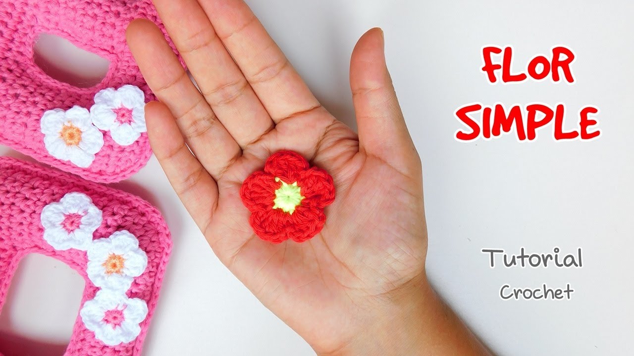 Como tejer una Flor simple a crochet-ganchillo. Fácil y rápido. Principiantes