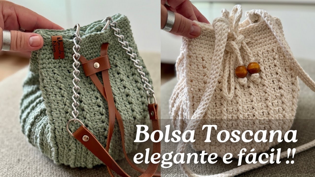 BOLSA SACO EM CROCHÊ | BOLSA TOSCANA | ESSA BOLSA VAI CONQUISTAR SEU CORAÇÃO, LINDA E FÁCIL DE FAZER
