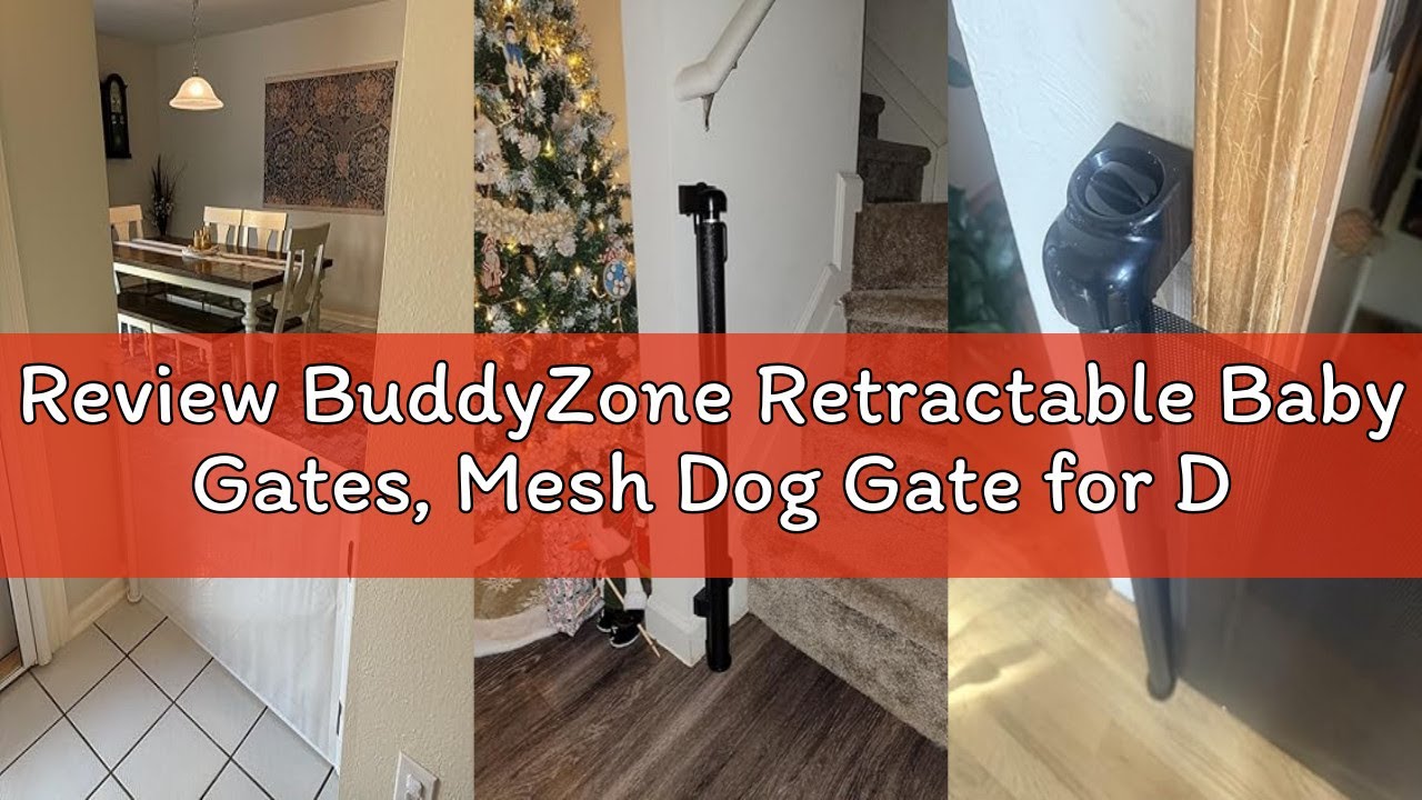 Review BuddyZone Retractable Baby Gates, Mesh Dog Gate for Doorways, 33.6