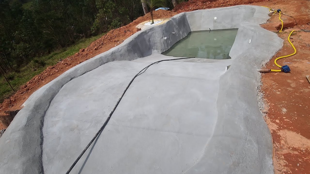 dia dia construção de piscina praia com acabamento de areia compactada, parte 2