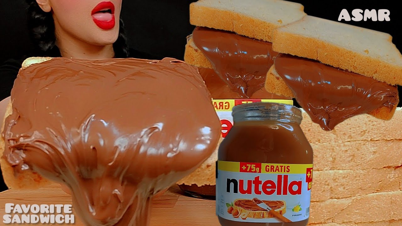 🍫asmr nutella  |Eating a jar of Nutella 👅| Nutella sandwiches MUKBANG🥪🍫|먹방 샌드위치 누텔 |notalking 🐾
