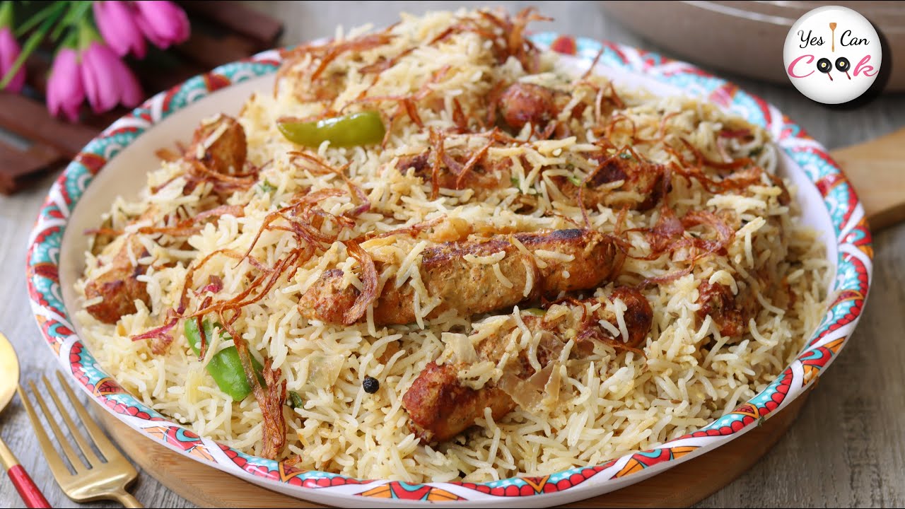 Seekh Biryani ❗Chicken Malai Seekh Biryani Recipe by (YES I CAN COOK)