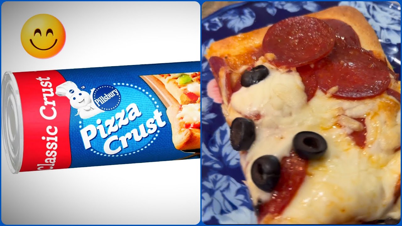 How I Made A Pepperoni Pizza Using Pillsbury Pizza Crust | Pizza Crust in a Can #pizzalover