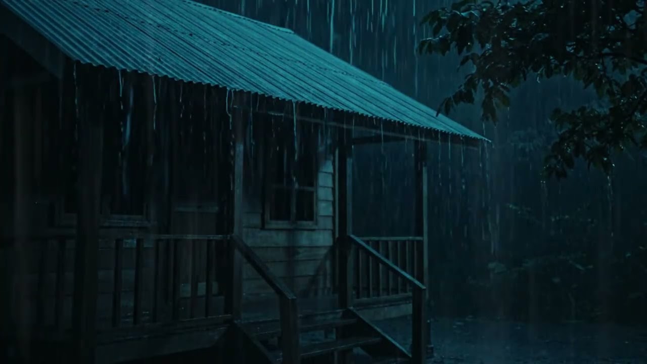 End Sleepless Nights in 3 Minutes with Growling Rain & Shrill Thunder on Tin Roof at Night 🌧️
