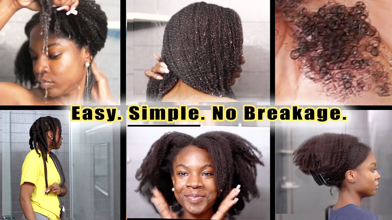 EASIEST Routine| How to Wash 4C Natural Hair Without Breakage or Tangling. 4C Wash Day & Hair Care