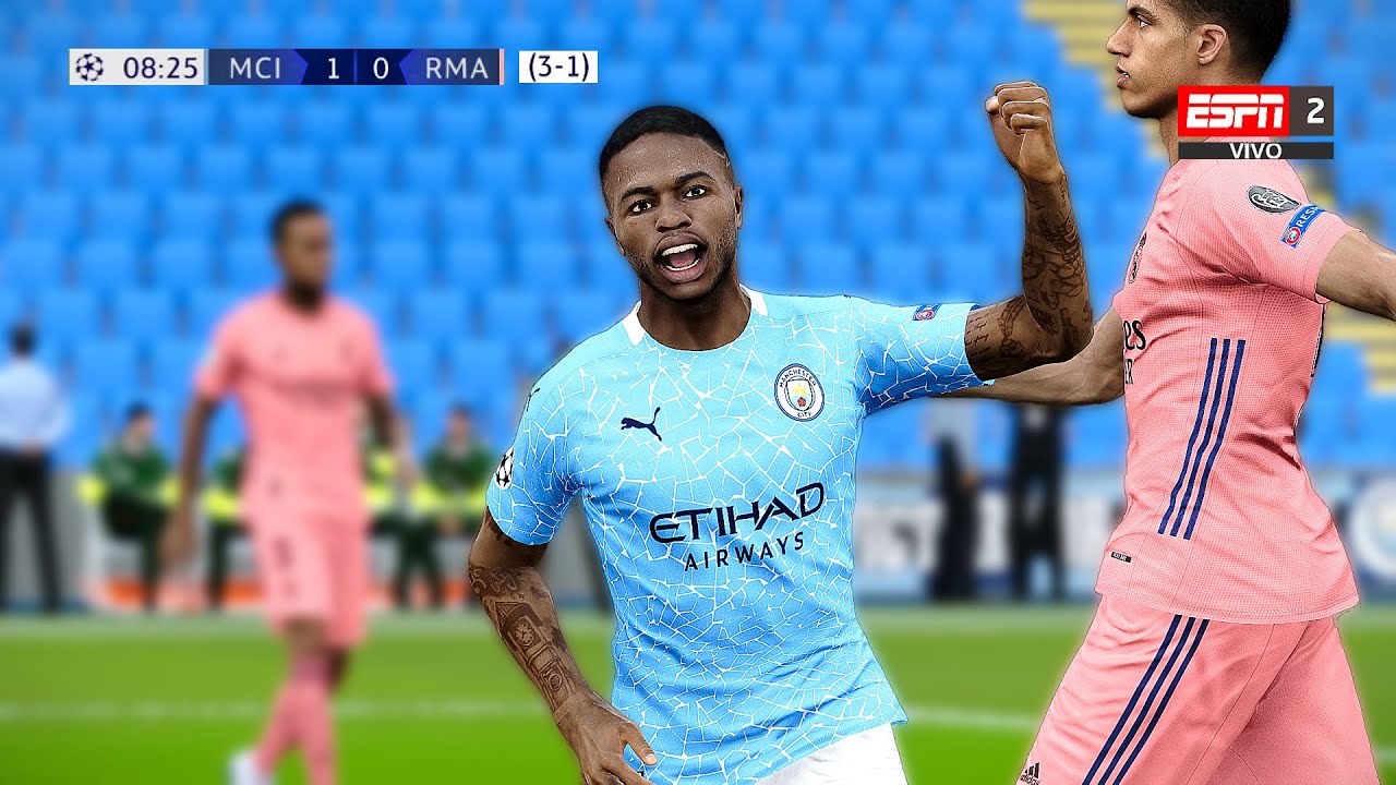 Recreación Machester City 2-1 Real Madrid - Uefa Champions League 2020