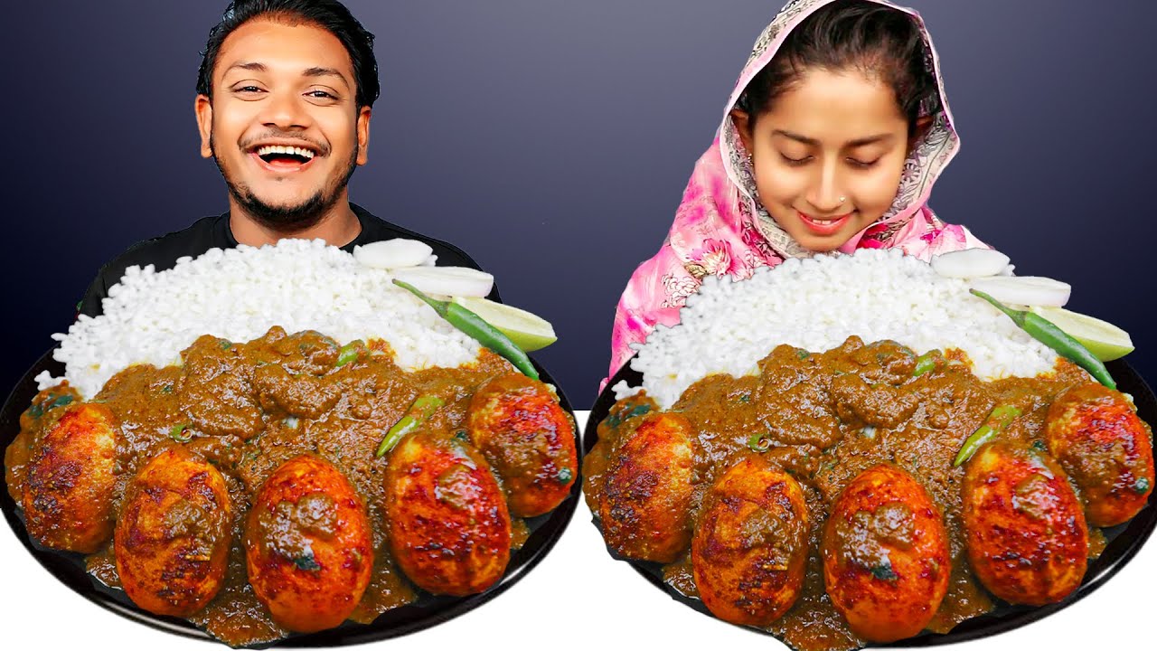 SPICY EGG CURRY AND RICE EATING CHALLENGE | egg curry eating | Hungry Balok