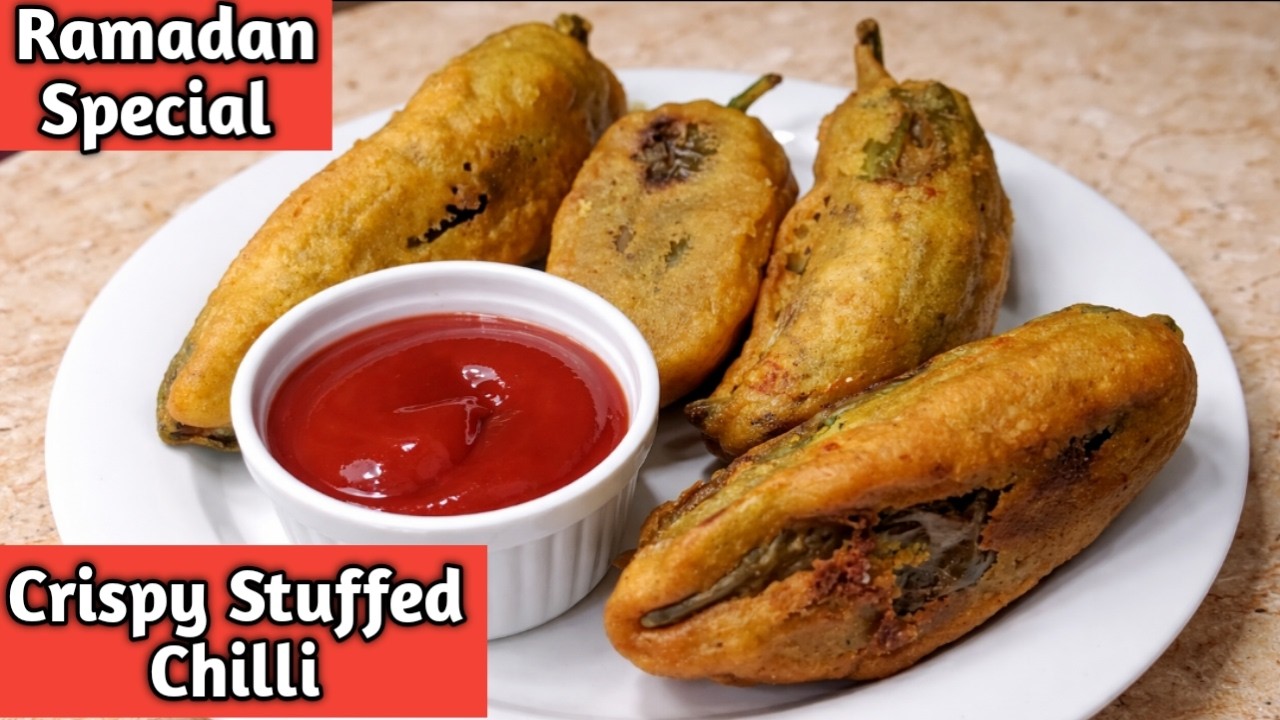 Crispy Stuffed Chilli Recipe for Ramadan | Mirchi Pakora Recipe | Iftar Special