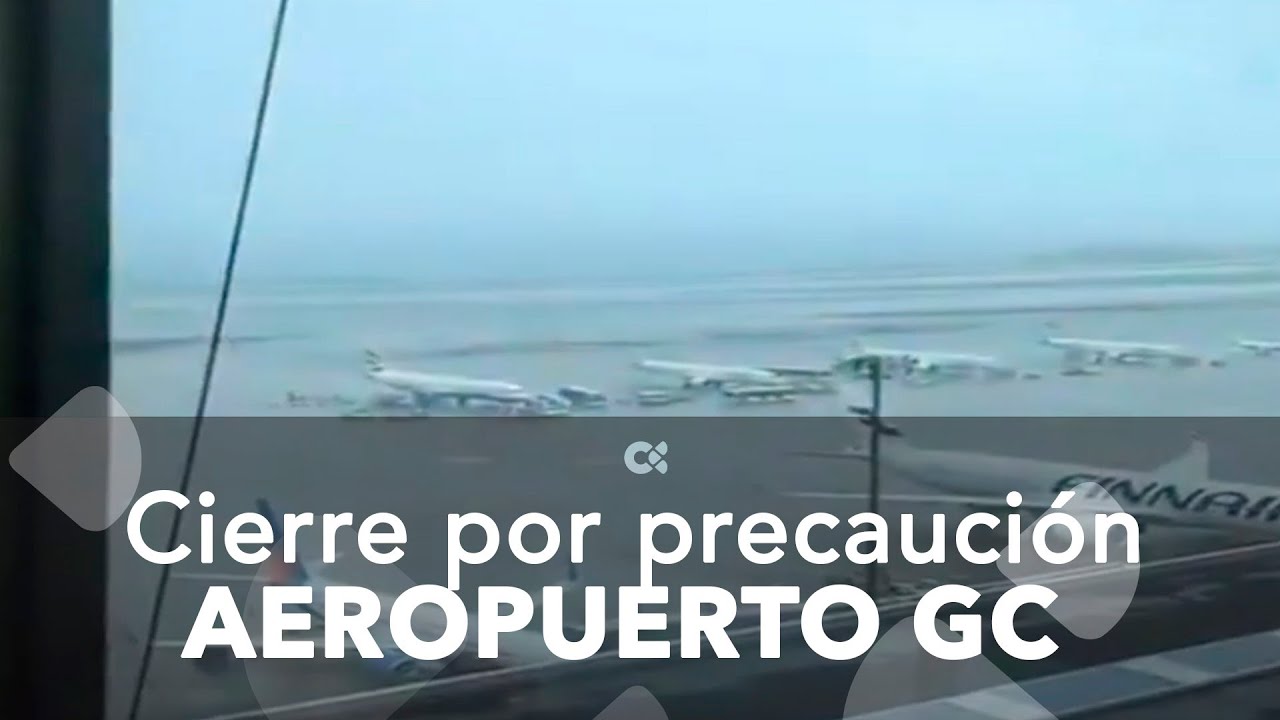 Una pista del aeropuerto de Gran Canaria se inunda y es cerrada por precaución