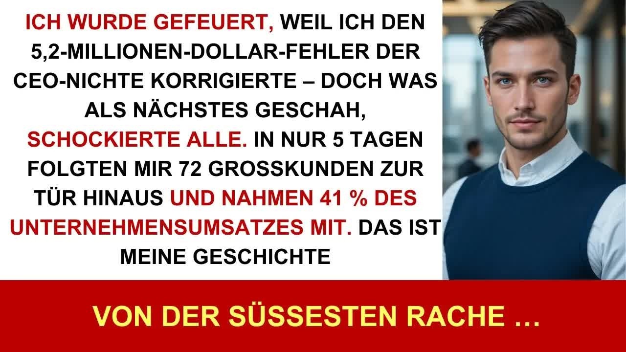 Ich wurde gefeuert, weil ich die CEO Nichte korrigierte – fünf Tage später gingen 72 Kunden mit