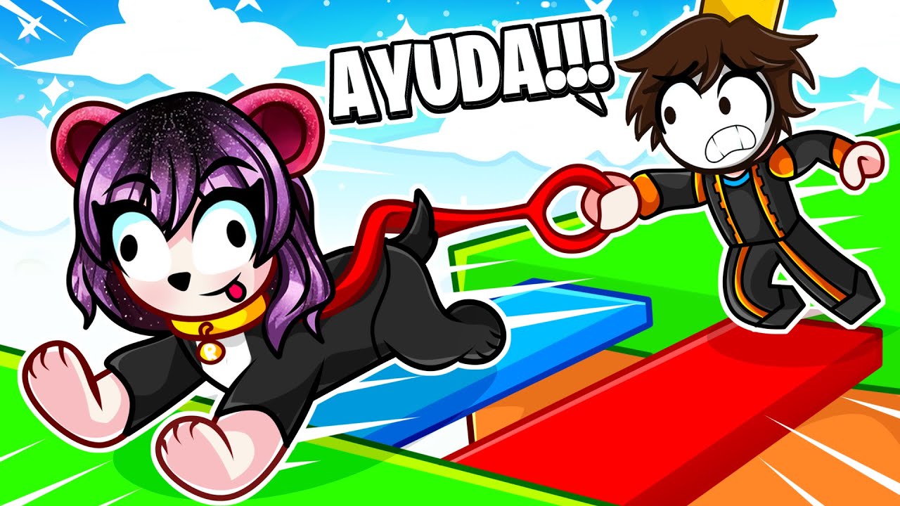 ROMISGOMIS SE CONVIERTE EN MI PERRO EN ROBLOX ! Dog Walk 🐶 [2 Player Obby]