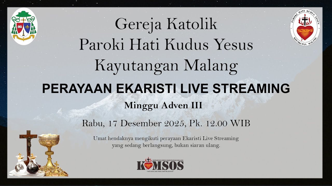 Misa Streaming || Minggu Adven III || Rabu, 17 Desember 2025 Pk 12.00