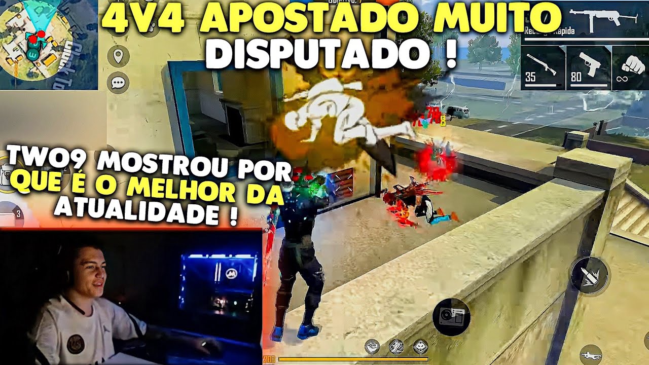 TODO MUNDO RUSHOU NO TWO9 E NINGUÉM CONSGUIU PARAR ELE - NESSE 4v4 APOSTADO MUITO DISPUTADO !