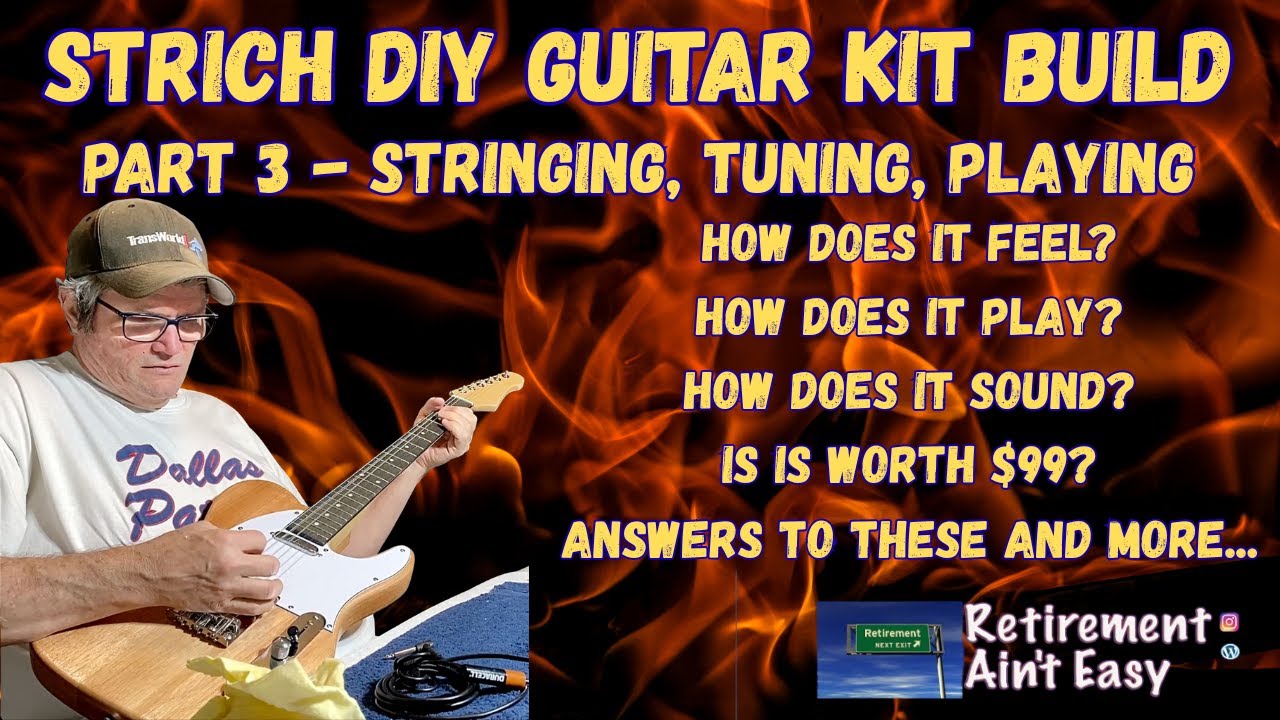 STRICH DIY Electric Guitar Kit Build - Part 3 Stringing, Tuning & Playing