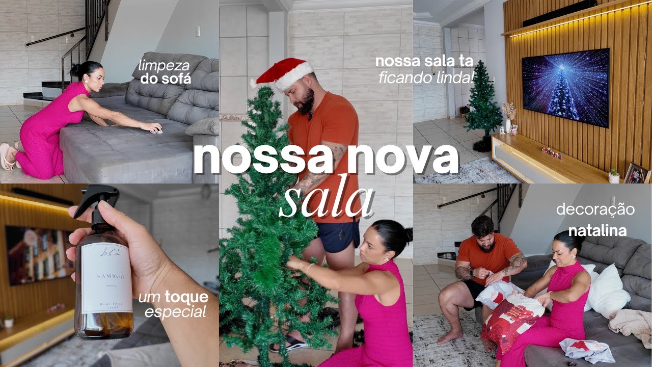 NOSSA NOVA SALA! 😍 | Novo Rack + Novo Painel + Decoração de Natal