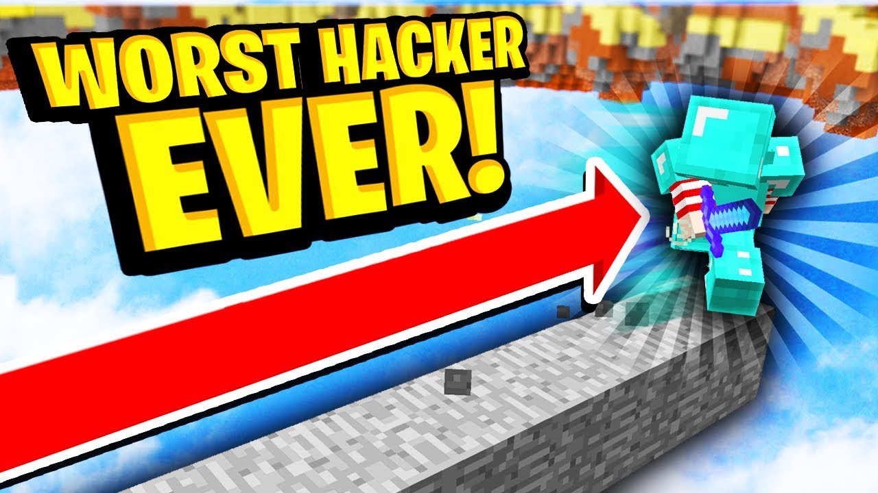 THE WORST HACKER EVER... (Minecraft Skywars)