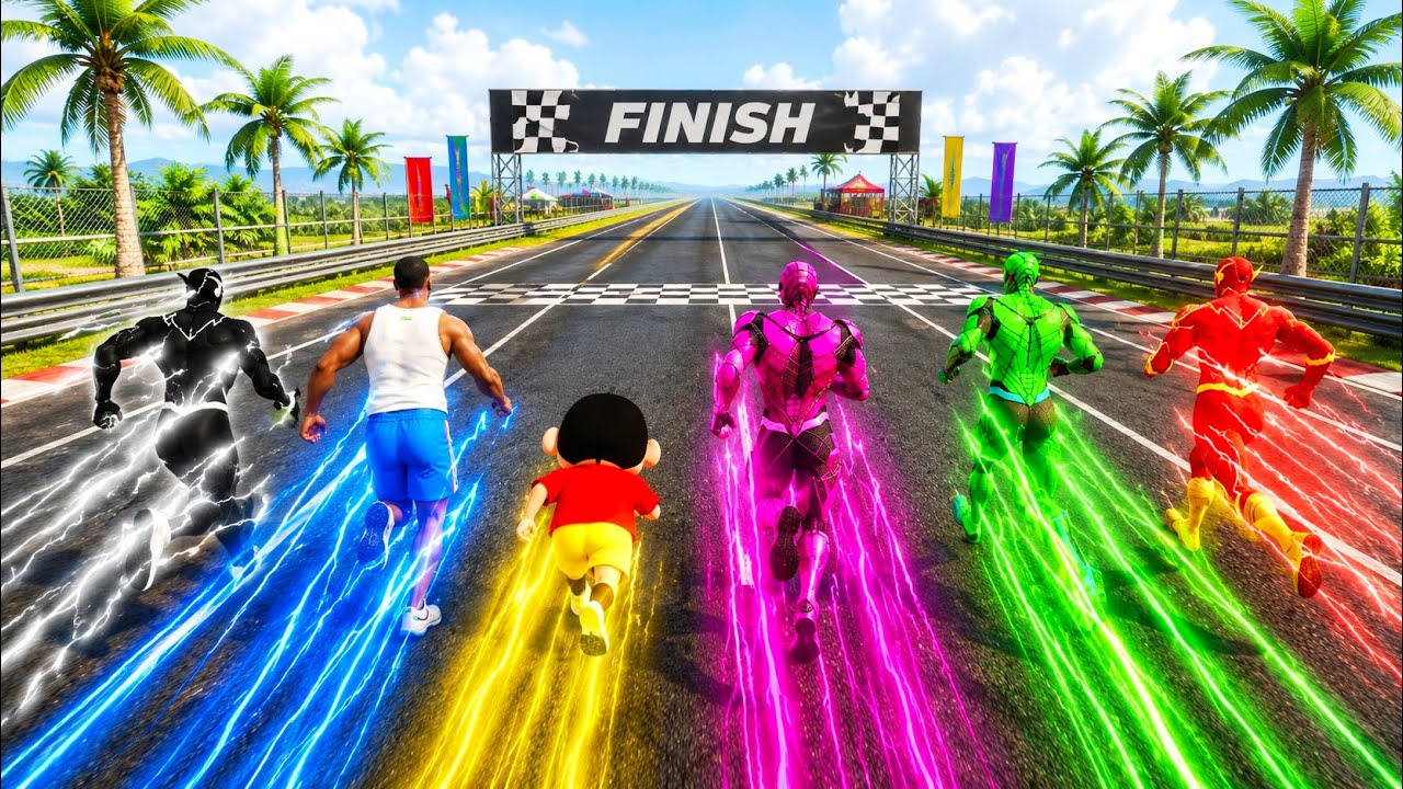 Franklin Shinchan Chop Was Challenged in Run Competition In Gta 5 | Gta V Bangla