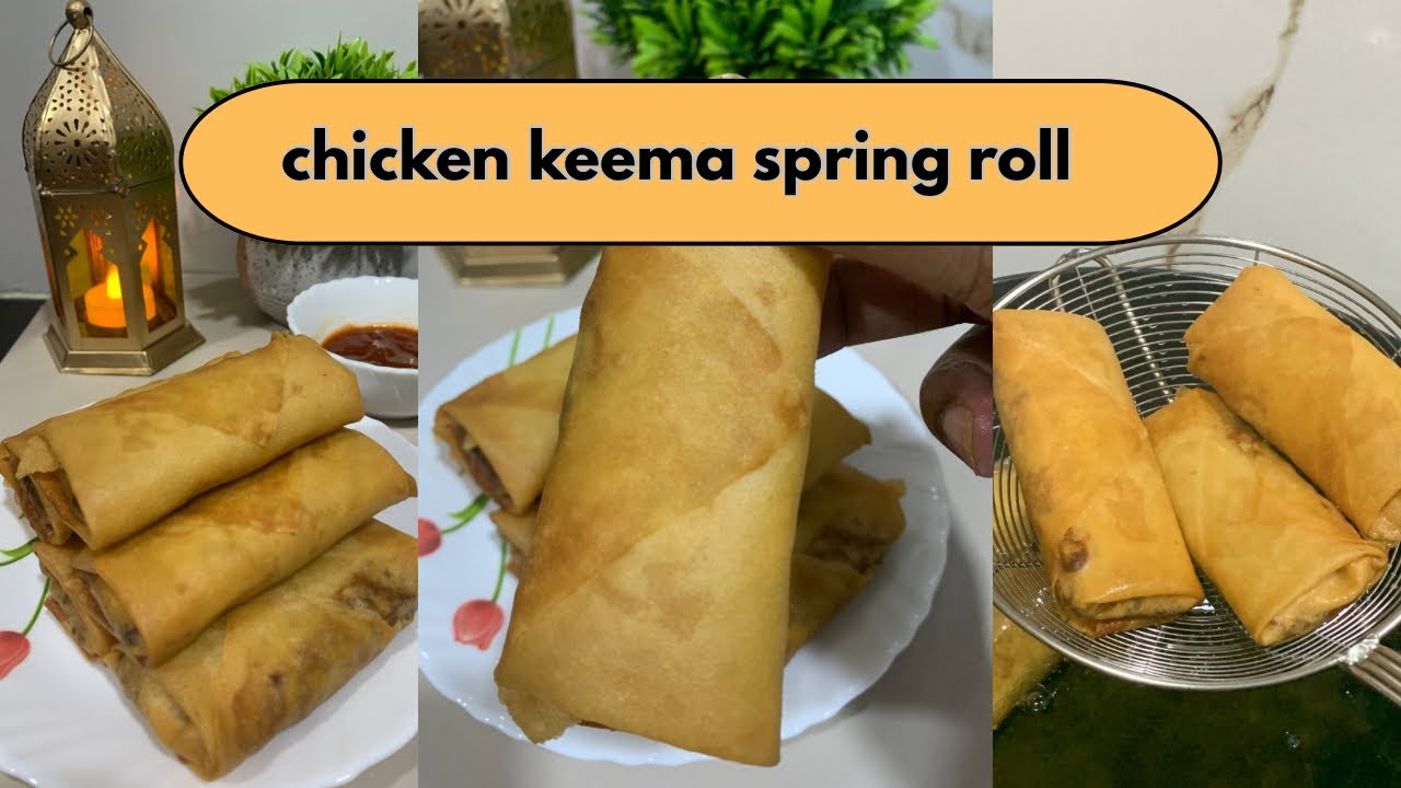 Chicken keema spring roll recipe | Ramadan special | Iftar recipe @CookingwithhumairaM 
