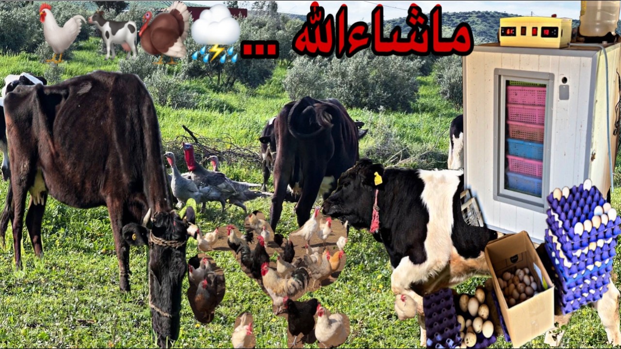أجواء العمل في البادية يوم العيد ماشاءالله فين وصل البيض لحطيت في الفقاسة