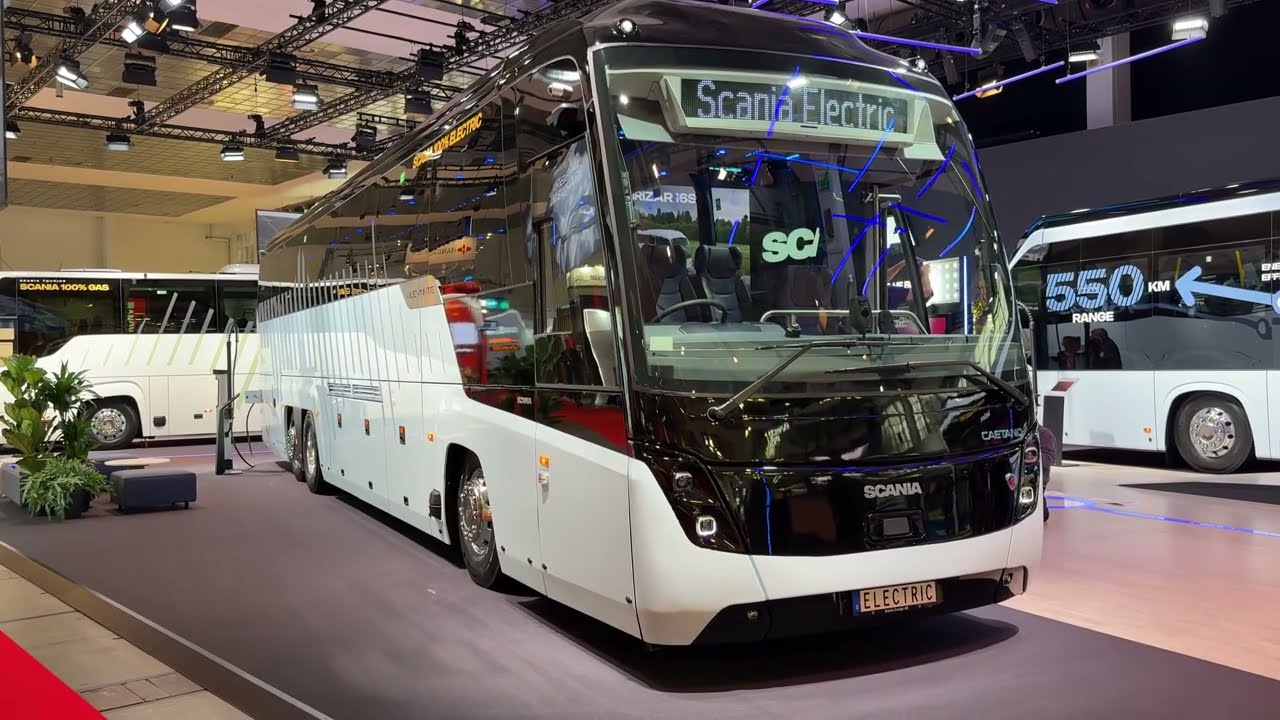 Туристический автобус Scania Caetano e.LeVante HF BEV (2026) | Мировая премьера | Busworld 2025 Б...