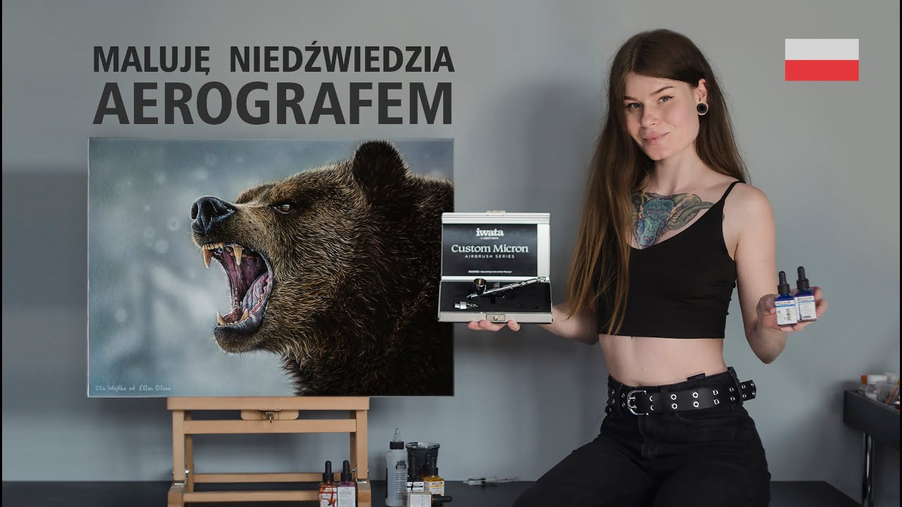 Maluję niedźwiedzia aerografem | Step by step