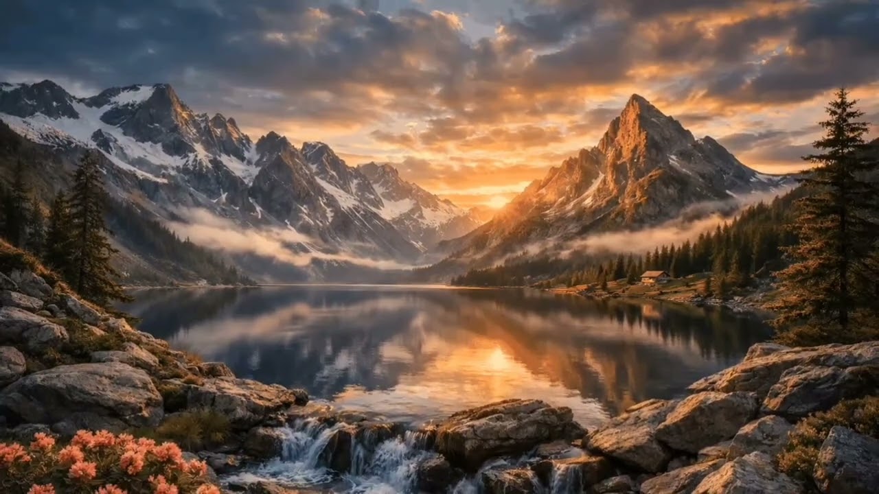 SCENERY FOR TV - SCENIC VIEW - DIVINE - POSITIVE ENERGY - LAKE VIEW - 2 HOURS - PAINTING #VIRAL #fyp