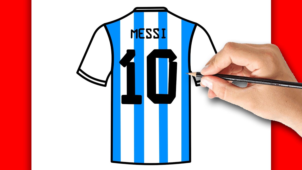 HOW TO DRAW MESSI ARGENTINA SHIRT | DRAWING STEP BY STEP