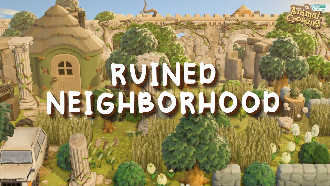 Antique Villager Neighborhood Ruins Speed Build // Animal Crossing New Horizons