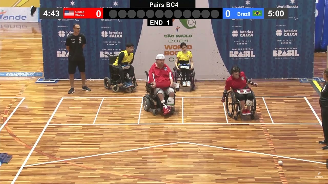 São Paulo World Boccia Cup 06.06.2024. ½ Final USA vs BRAZIL (BC4)