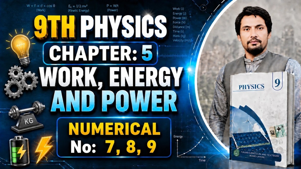 9Th Class Physics Chapter 5 Numerical No 7,8,9- 9 phy ch 5 num 7,8,9- unit 5 work, energy and power
