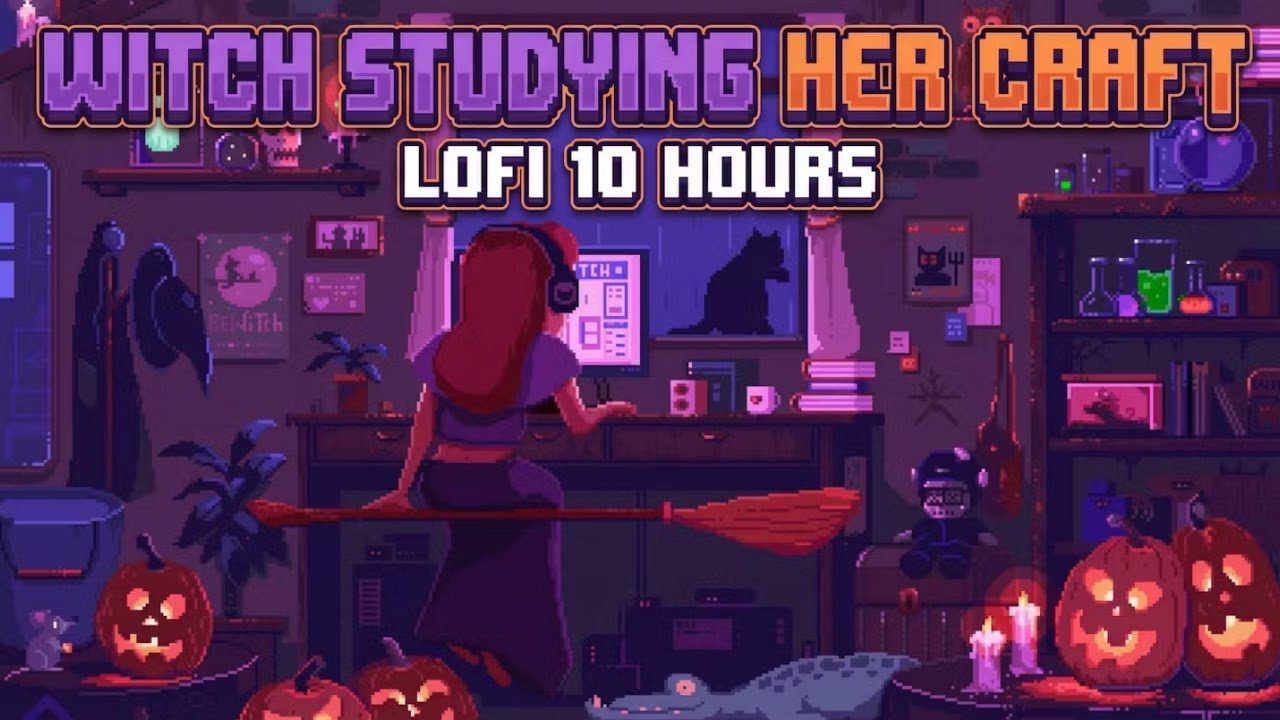 Witch Studying Her Craft Lofi 8-Bit
