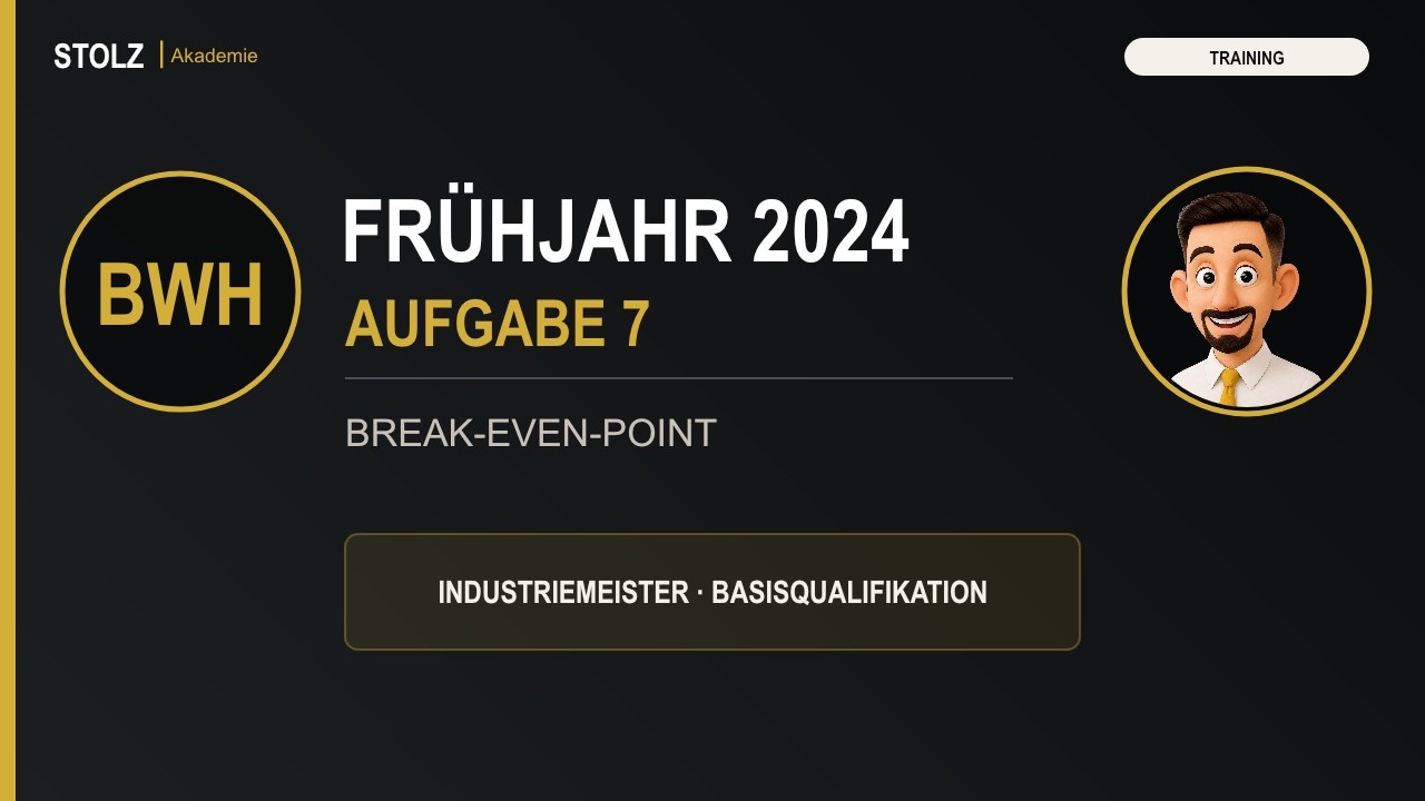 Break-even-Point | Industriemeister BQ | BWH F2024 Aufgabe 7