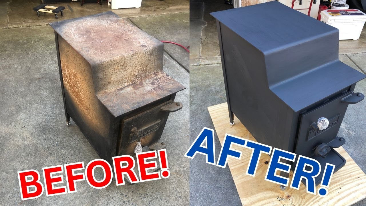 Restoring cast iron wood stove!!  Cheap and Easy, start to finish!!  #diy #restoration #woodstove