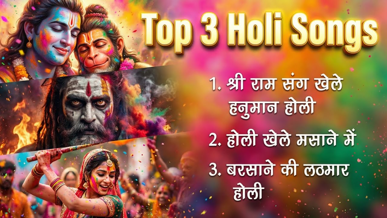 Top 3 Holi Songs 2026 | Lathmar Holi | Holi Khele Masane Mein | Ram Hanuman Holi