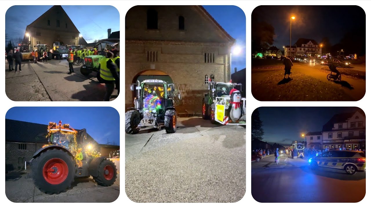 🚜✨ Traktoren im Einsatz auf der #Lichterfahrt 2025 in #Werne, #Deutschland 🎄🇩🇪