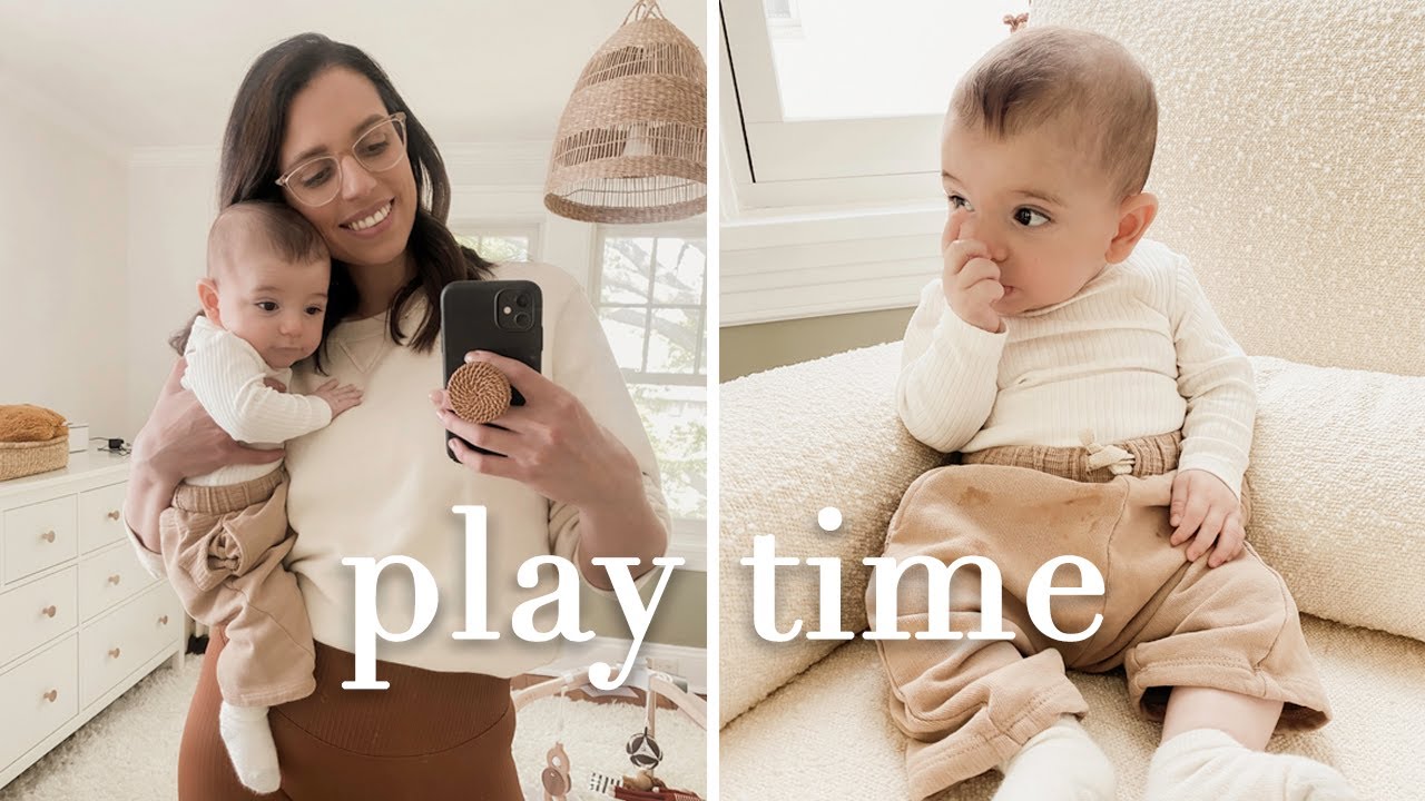 How I entertain my 4 month old baby | Schedule + Play routine | DITL vlog