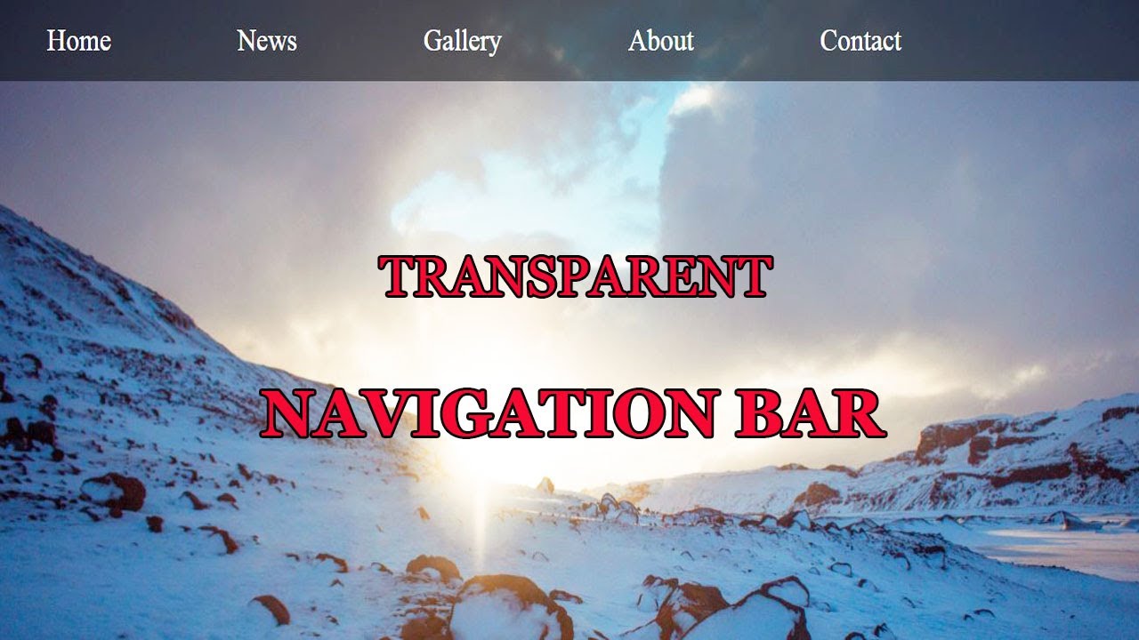 How to create Transparent Navigation Bar using html and css||FR Services|||