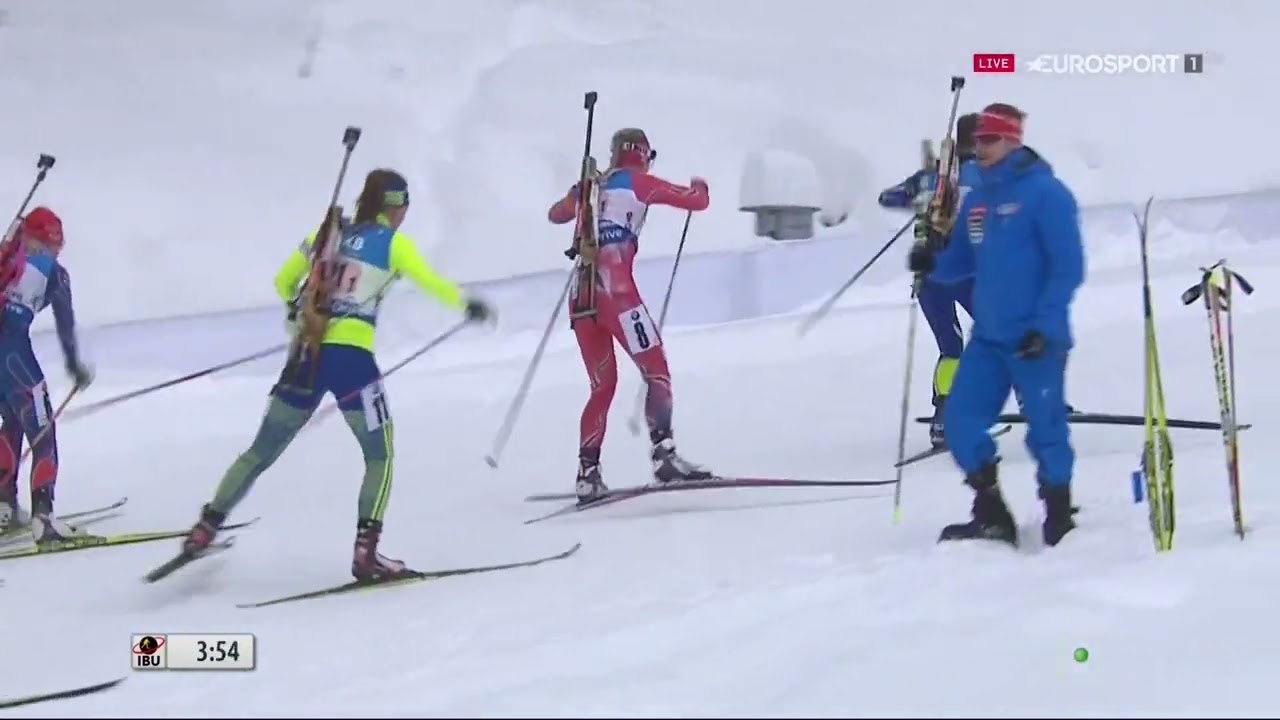 БИАТЛОН. КМ 2015-16. Рупольдинг (Германия). Женщины. Эстафета 4 х 6 км. Eurosport.17.01.2016. 1080i