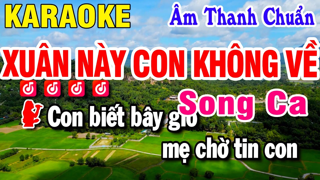 Karaoke Xuân Này Con Không Về Nhạc Sống Song Ca | Beat Chuẩn Huỳnh Lê