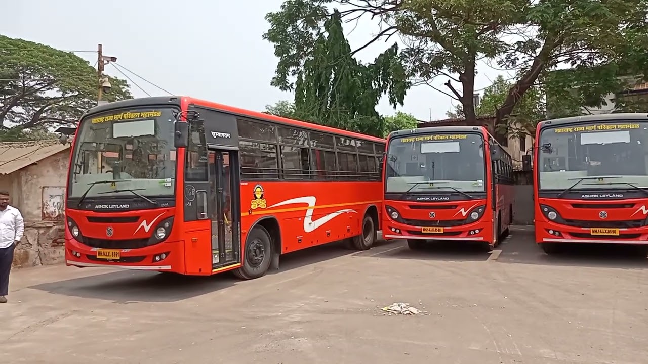 Brand New BS6 Buses Of Pen Depot #msrtc #bus #travel #vehicles #transport #lalpari #kokan #pen #bs6
