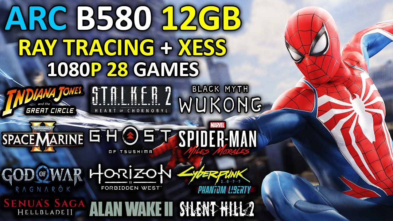 Intel Arc B580 12GB | Test in 28 Games | Ray Tracing + XESS | 1080p | Detailed Test | 2025
