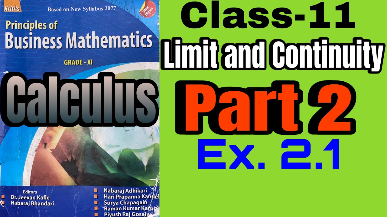 Business math or Basic math |Class 11| Limit and continuity (calculus) 2081 NEB #class11  #calculus