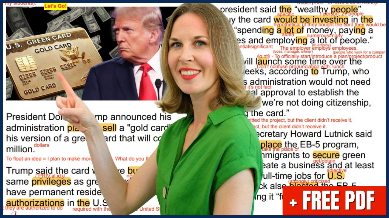 Trump’s $5 Million 'Gold Card' 🇺🇸 Learn English with Donald Trump News